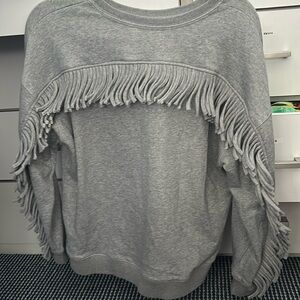 NWOT Nordstrom Rack Gray Fringe Sweater